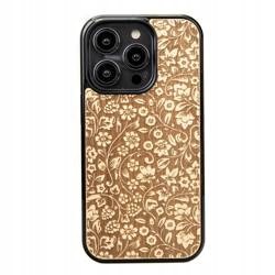 Dřevěné Pouzdro Pro Iphone 14 Pro Polní Květiny Case