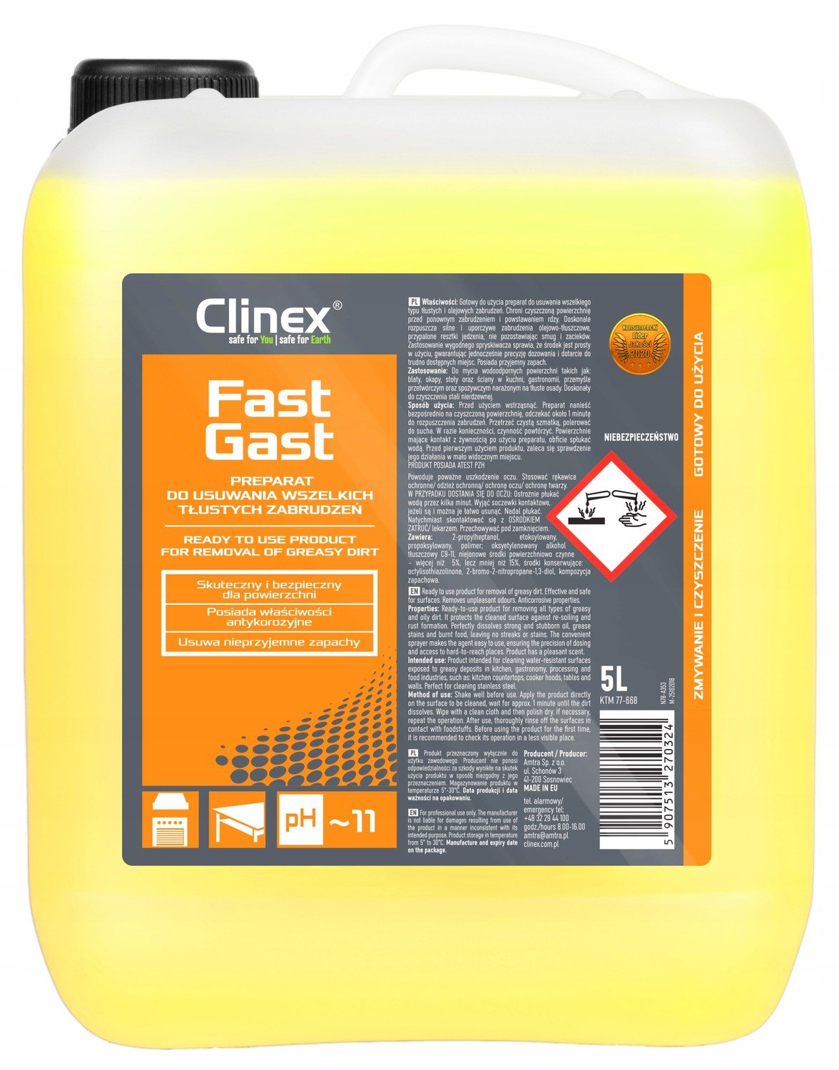 Clinex Fast Gast Pro Odstranění Hrubých Nečistot 5L