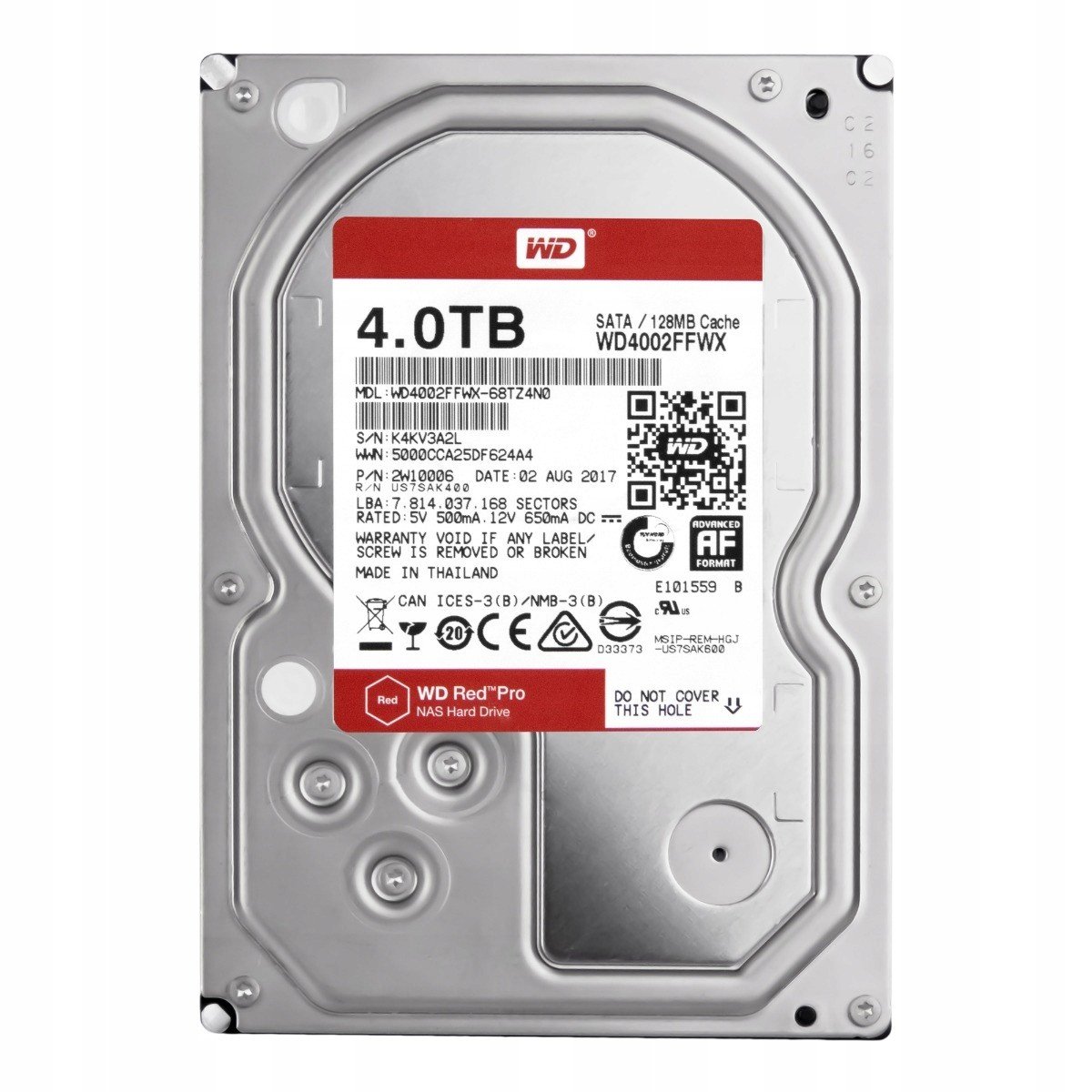 Wd Red Pro 4TB Sata III 7.2K 128MB 3.5' WD4002FFWX