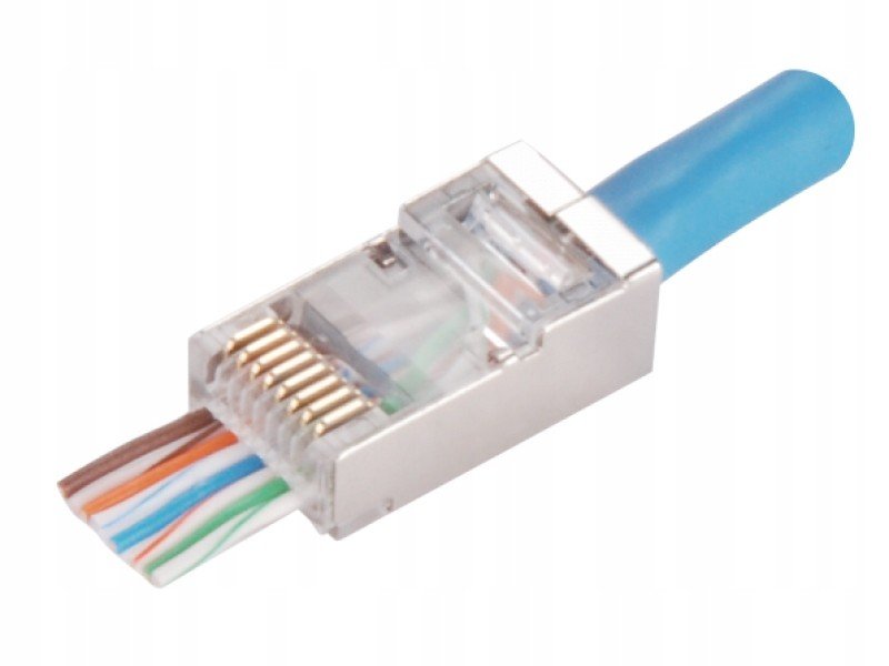 Průchozí konektor RJ45 Stp kat.6 (op.100 ks)