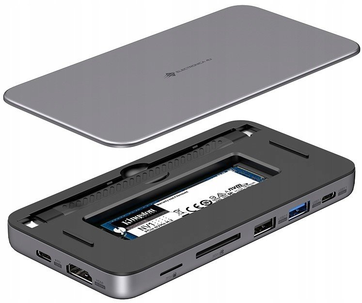 Dokovací stanice Hub 8v1 Usb C Sd Hdmi M.2 Ssd MC15