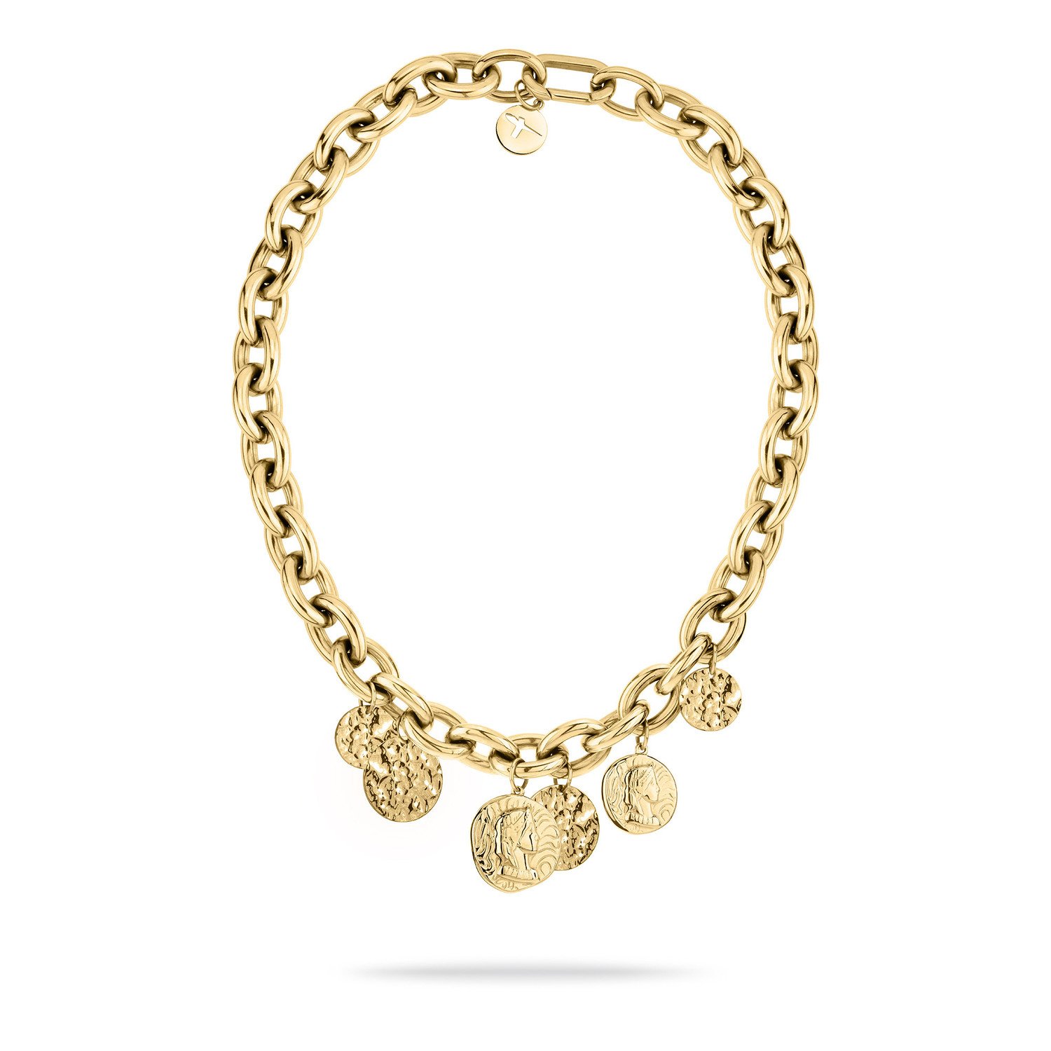 Tamaris Výrazný pozlacený náhrdelník Coins TJ-0437-N-50