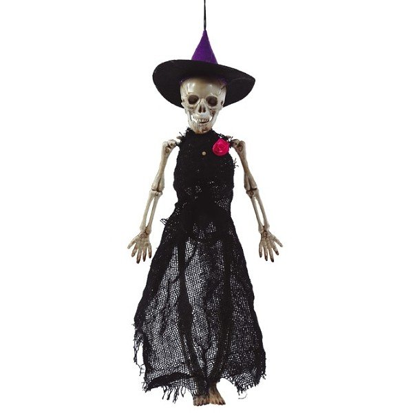 Halloweenská KOSTRA Čarodějnice závěsná 32 cm