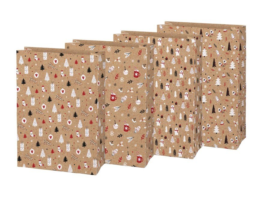 MFP 5252738 Sáček papírový vánoční KRAFT 2 26x36x12cm mix