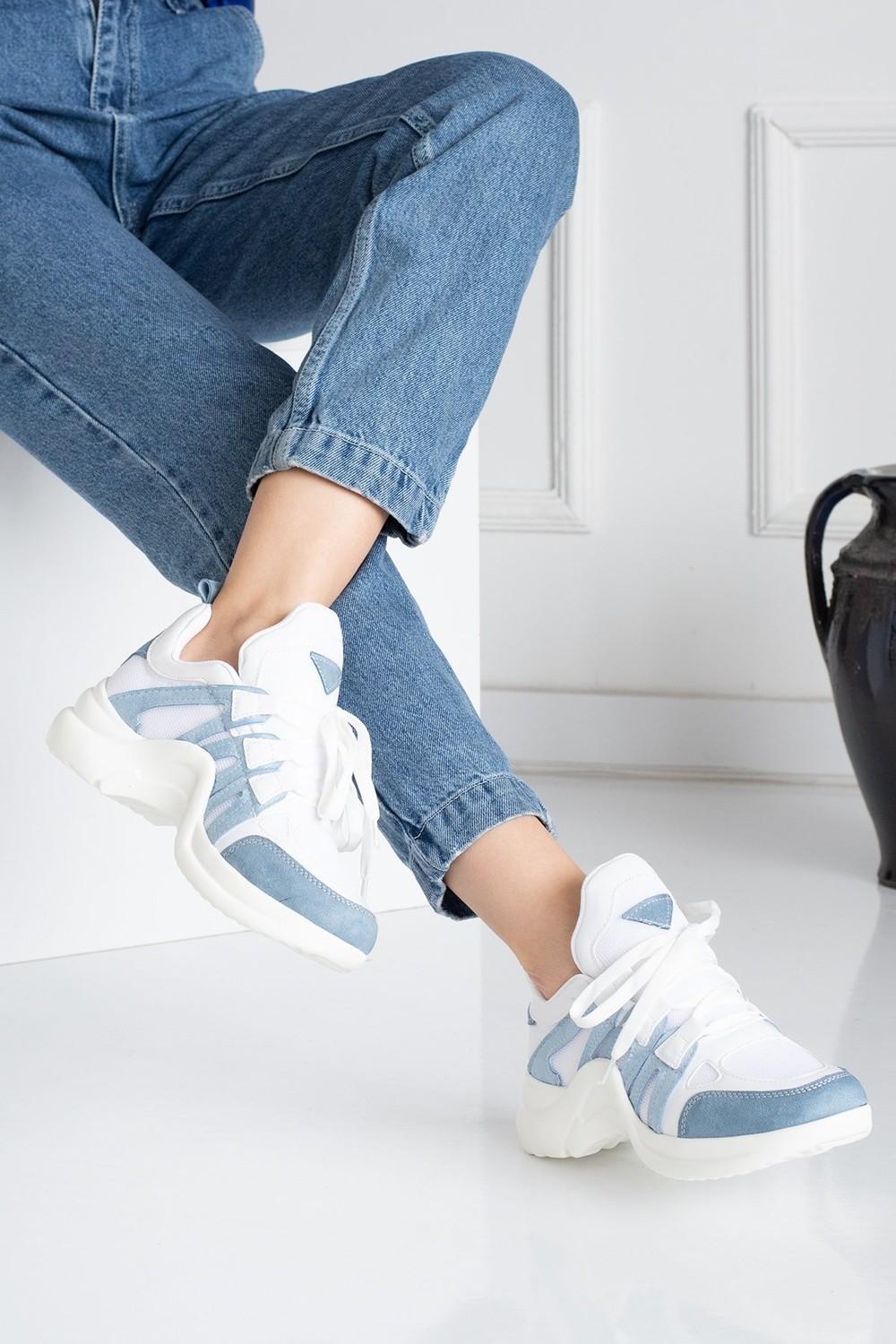 İnan Ayakkabı WOMEN'S BLUE&WHITE SNEAKER SNEAKERS Y2020
