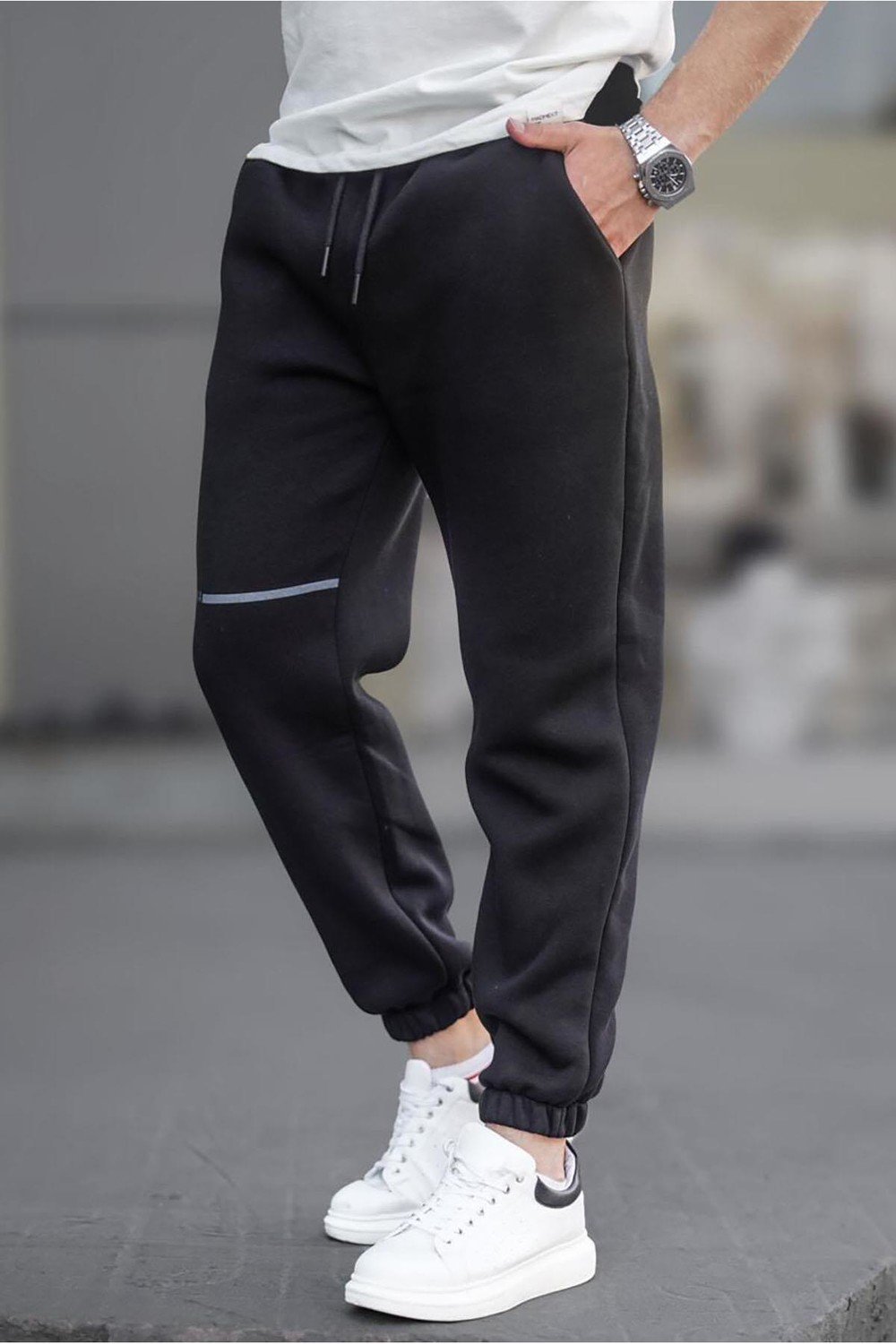 Madmext Sweatpants - Black - Normal Waist