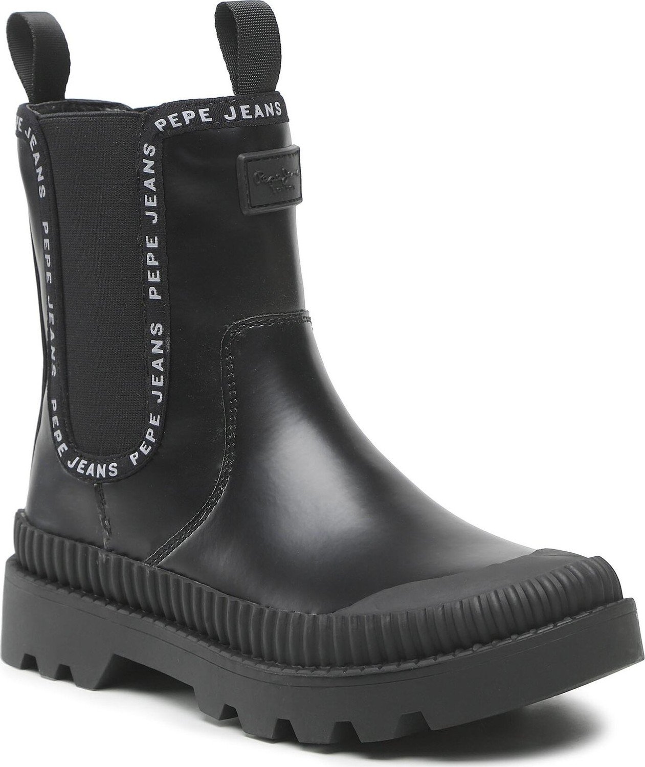 Kotníková obuv s elastickým prvkem Pepe Jeans Gum Chelsea PLS50466 Black 999
