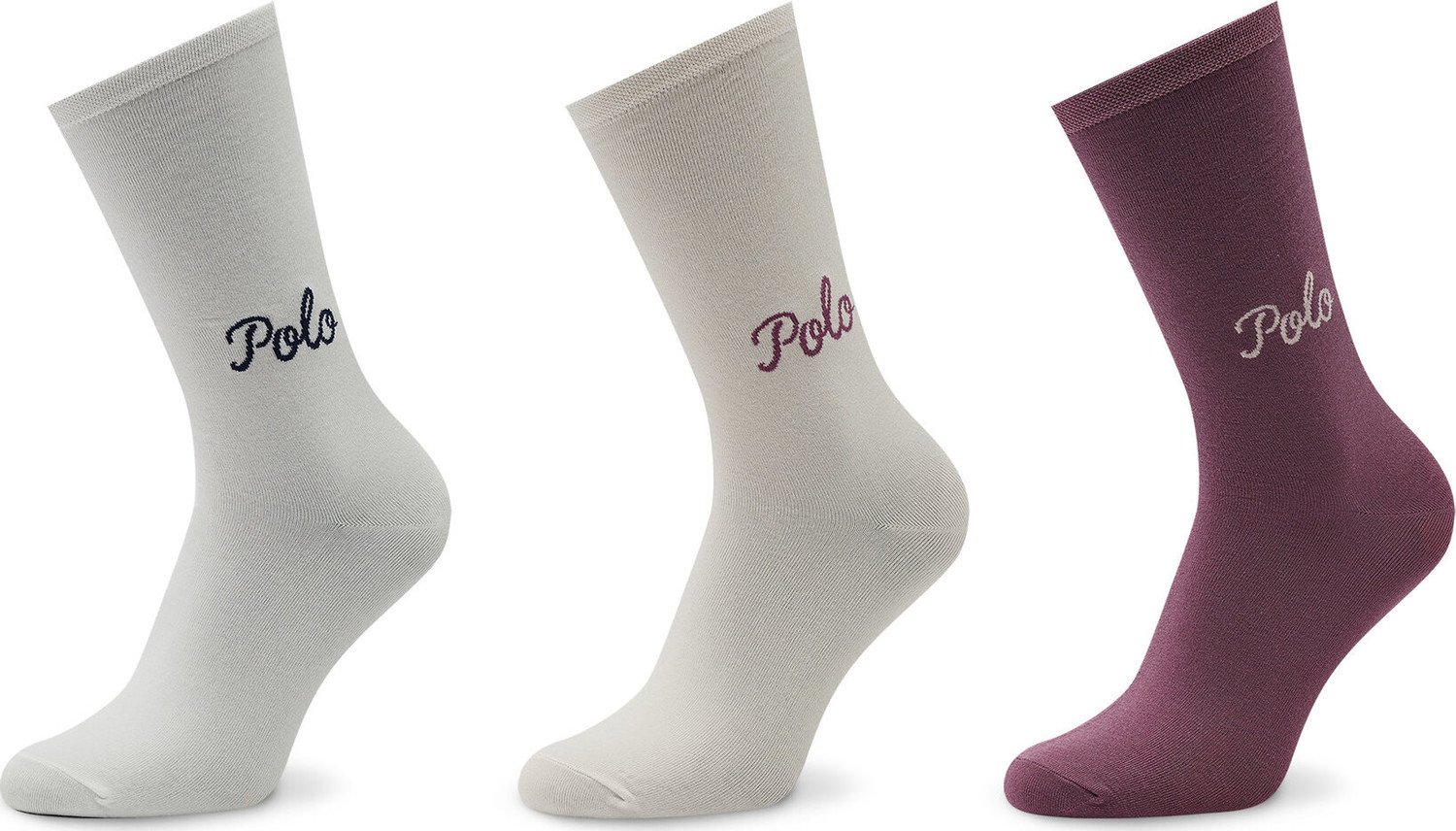 Sada 3 párů dámských vysokých ponožek Polo Ralph Lauren 455888851001 Asst