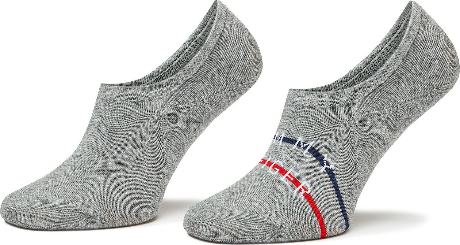 Sada 2 párů pánských ponožek Tommy Hilfiger 701222189 Mid Grey Melange 002