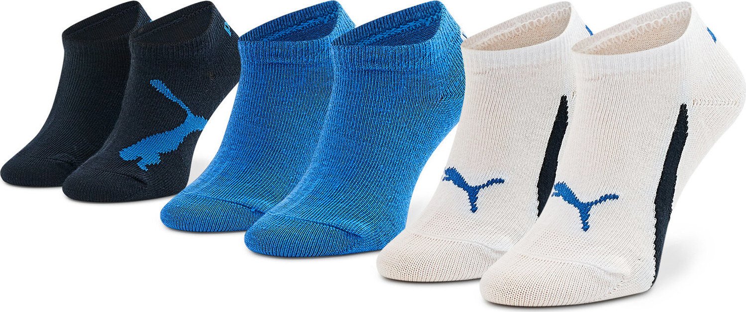 Sada 3 párů nízkých ponožek unisex Puma 907960 03 Navy/White/Strong Blue