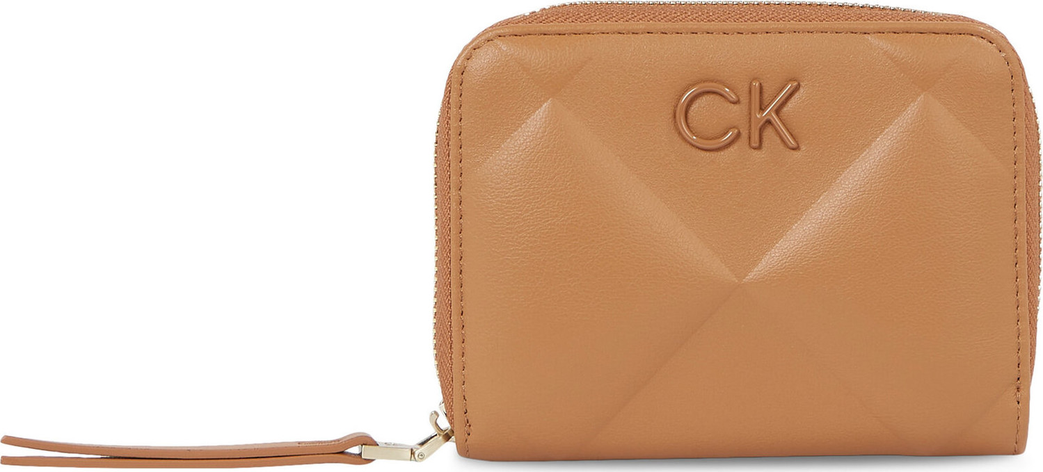 Dámská peněženka Calvin Klein Re-Lock Quilt Za Wallet Md K60K610785 Brown Sugar GA5