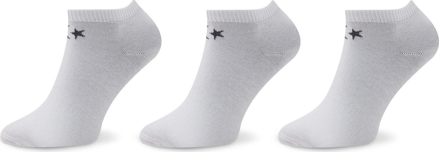 Sada 3 párů dámských nízkých ponožek Converse E747W Bílá