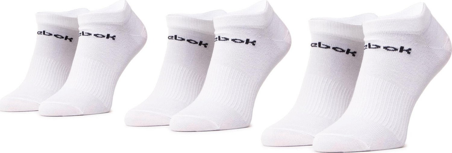Sada 3 párů nízkých ponožek unisex Reebok Act Core Low Cut Sock 3P GH8228 White