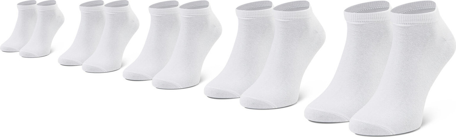 Sada 5 párů pánských nízkých ponožek Jack&Jones Jacdongo Socks 5 Pack Noos 12120278 r.OS White