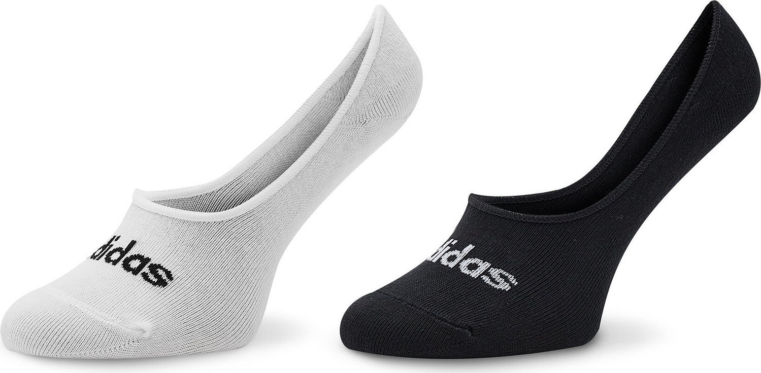Sada 2 párů kotníkových ponožek unisex adidas Thin Linear Ballerina IC1295 White/Black