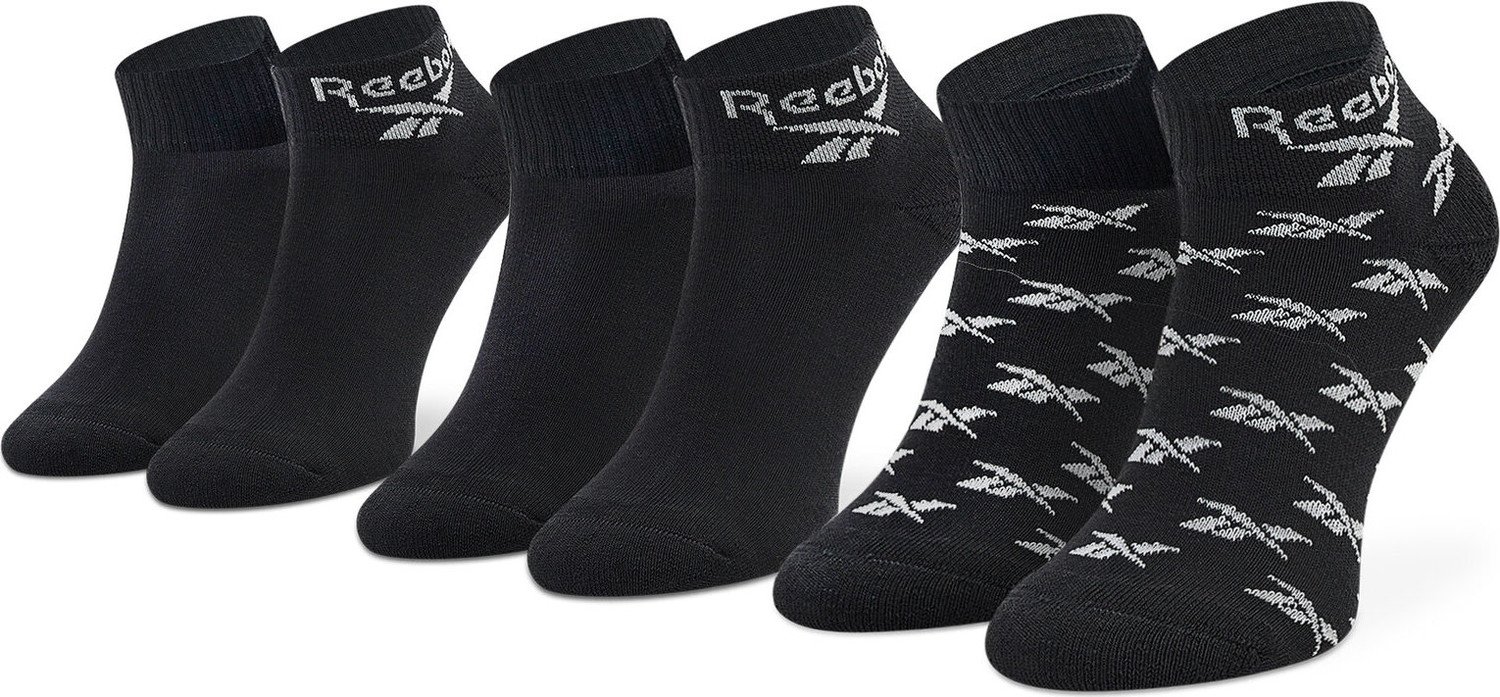 Sada 3 párů vysokých ponožek unisex Reebok Cl Fo Ankle Sock 3P GG6675 Black