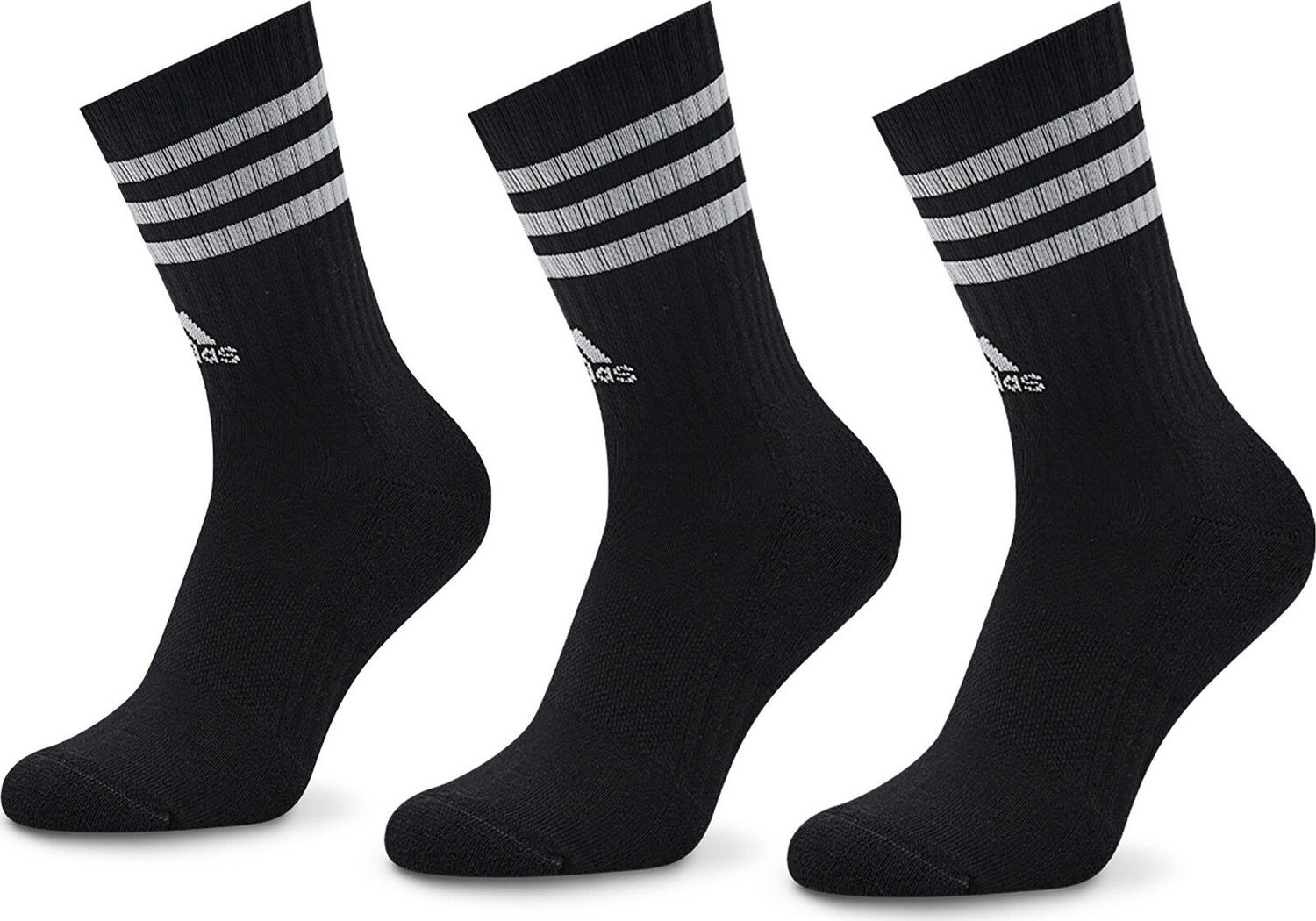 Sada 3 párů vysokých ponožek unisex adidas 3-Stripes IC1321 Black/White
