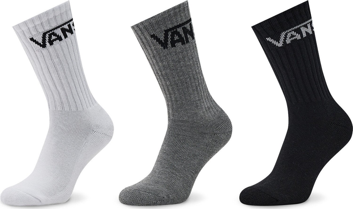 Sada 3 párů dětských vysokých ponožek Vans By Classic Crew VN000YBRIZH1 Black Assorted