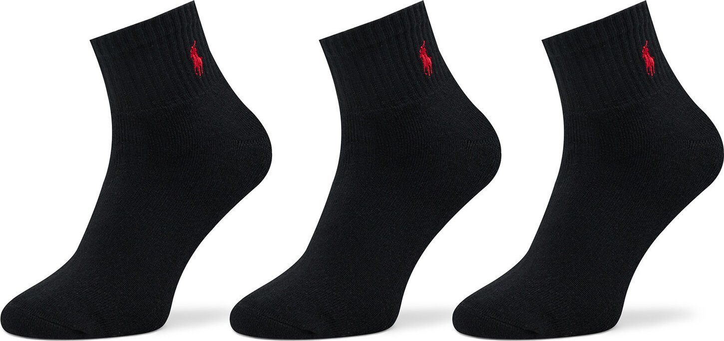 Sada 3 párů pánských vysokých ponožek Polo Ralph Lauren 449655220001 Black