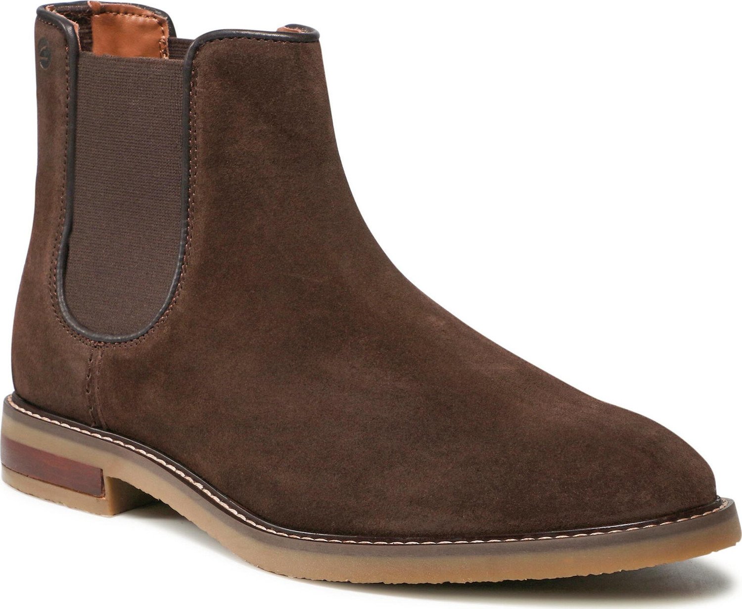 Kotníková obuv s elastickým prvkem Clarks Jaxen Chelsea 261628067 Brown Suede