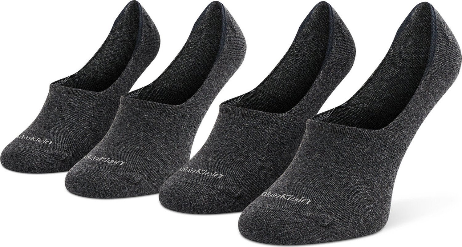 Sada 2 párů dámských ponožek Calvin Klein 701218771 Dark Grey Melange 003
