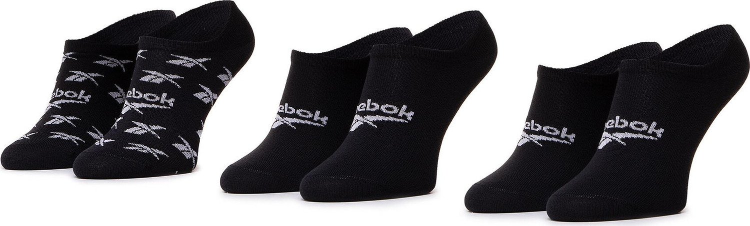 Sada 3 párů kotníkových ponožek unisex Reebok Cl Fo Invisible Sock 3P GG6679 Black