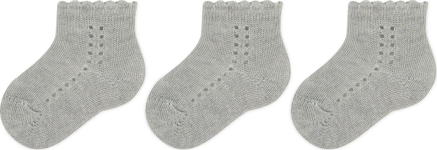 Sada 3 párů dětských vysokých ponožek Condor 2.569/4 Aluminium 0221