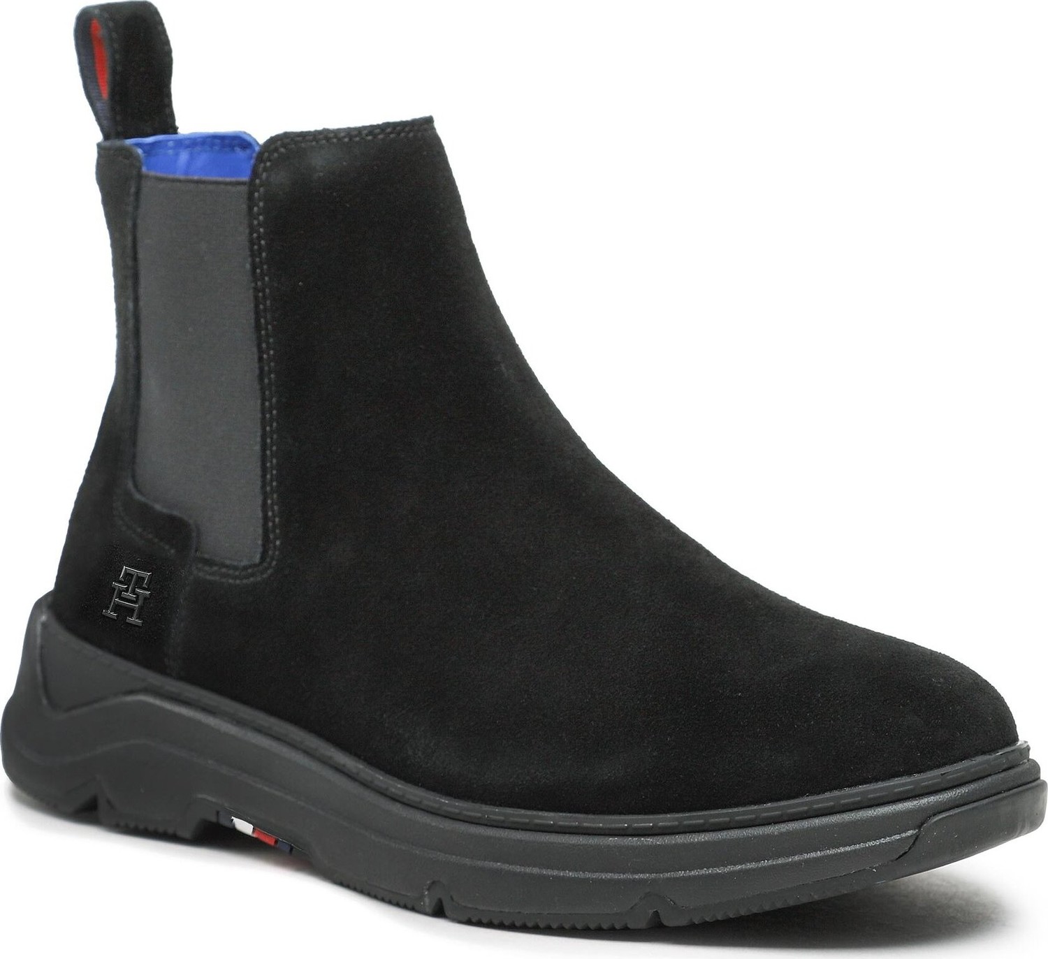 Kotníková obuv s elastickým prvkem Tommy Hilfiger Premium Th Suede Hybrid Chelsea FM0FM04683 Black BDS