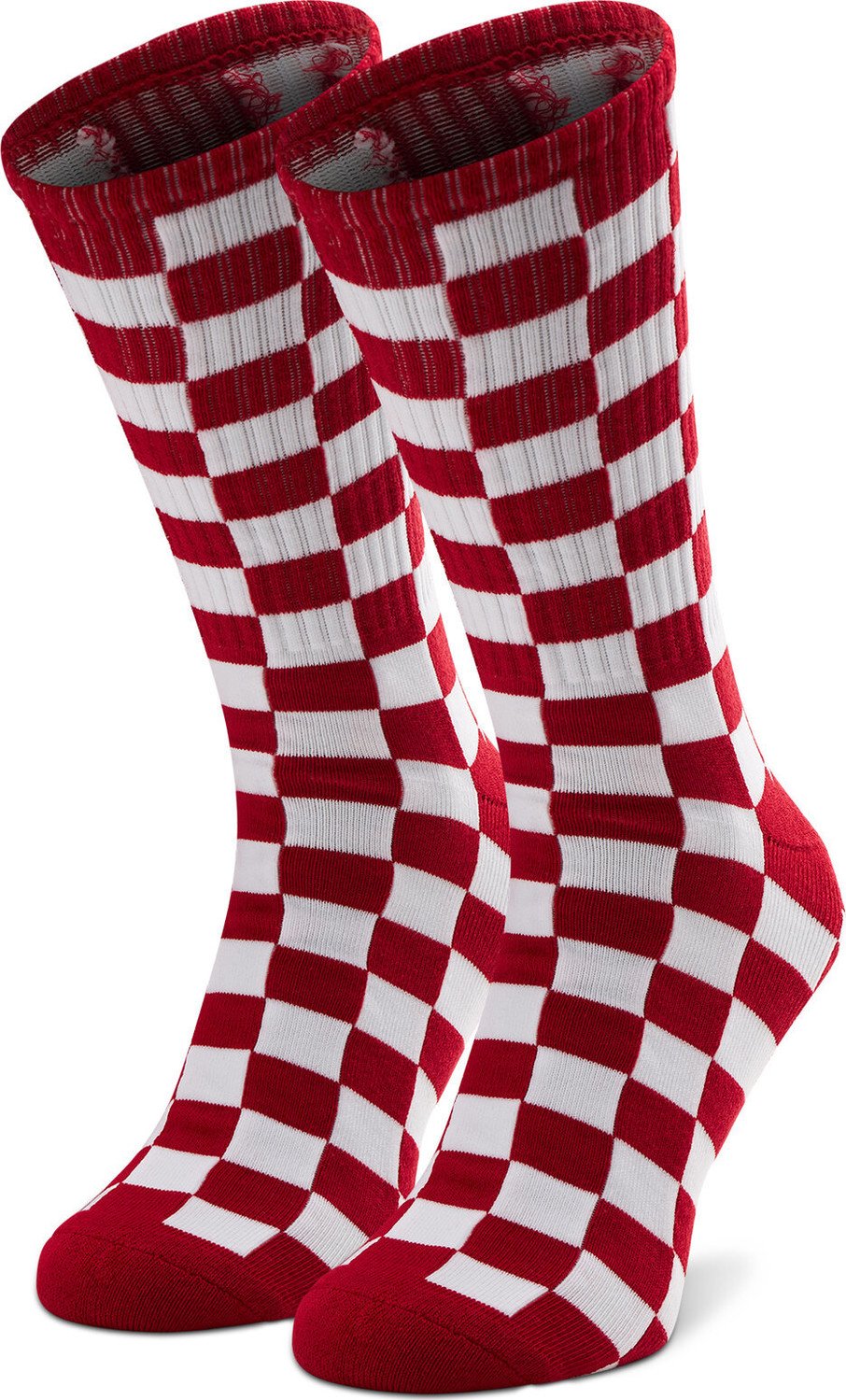 Pánské klasické ponožky Vans Checkerboard Crew VN0A3H3ORLM1 Red/White Check