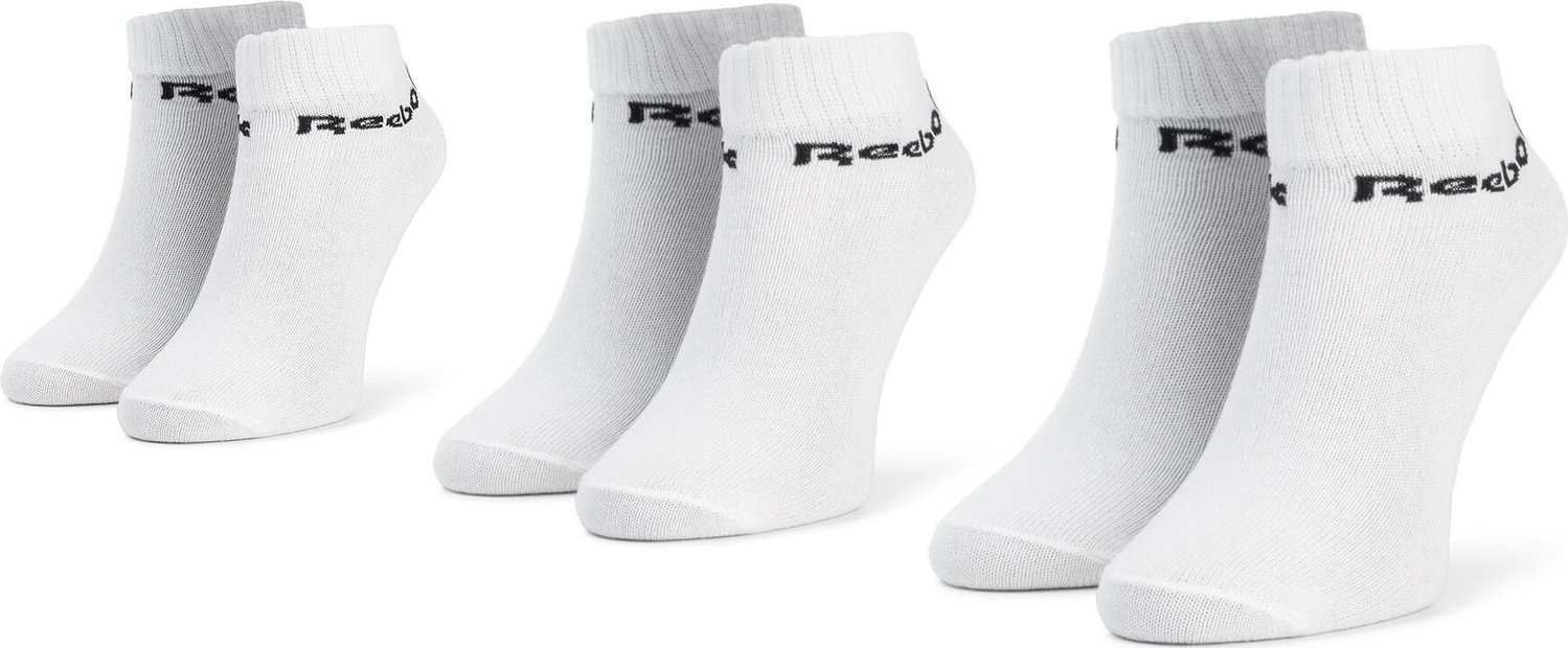 Sada 3 párů nízkých ponožek unisex Reebok Act Core Ankle Sock 3p FL5227 White