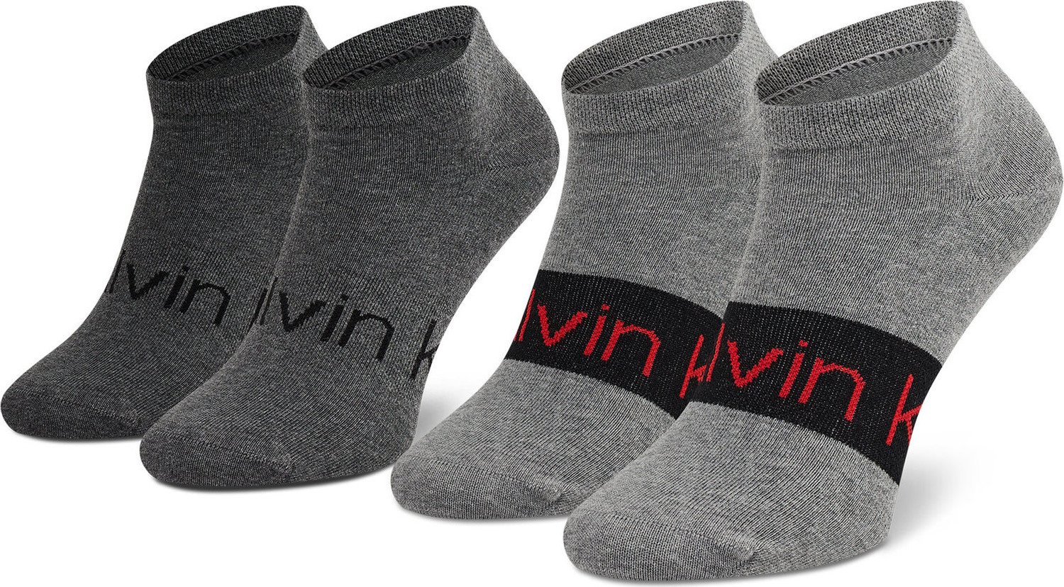 Sada 2 párů pánských nízkých ponožek Calvin Klein 701218712 Mid Grey Melange 003