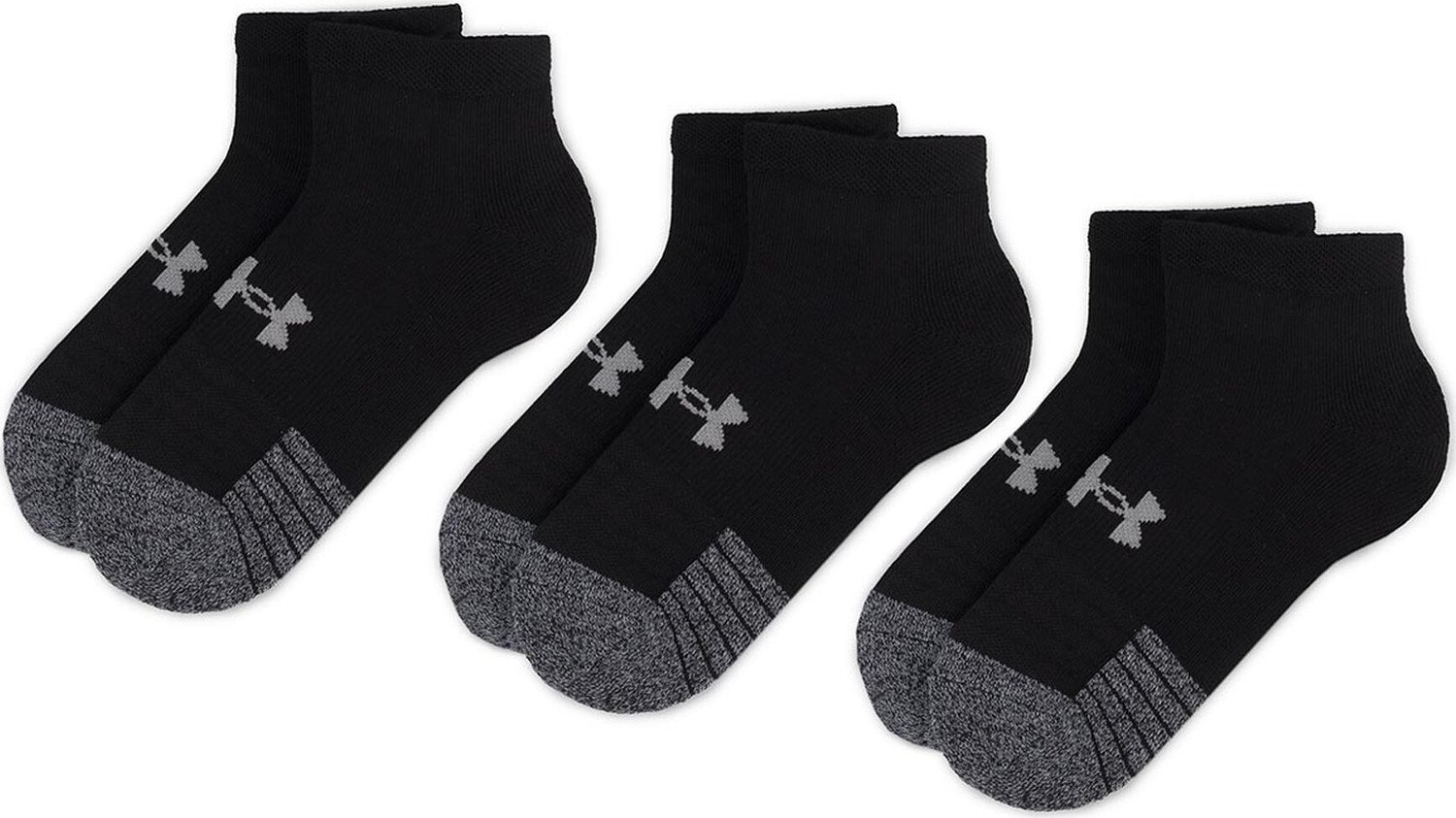 Sada 3 párů nízkých ponožek unisex Under Armour Heatgear Lo Cut Sock 1346753-001 Black