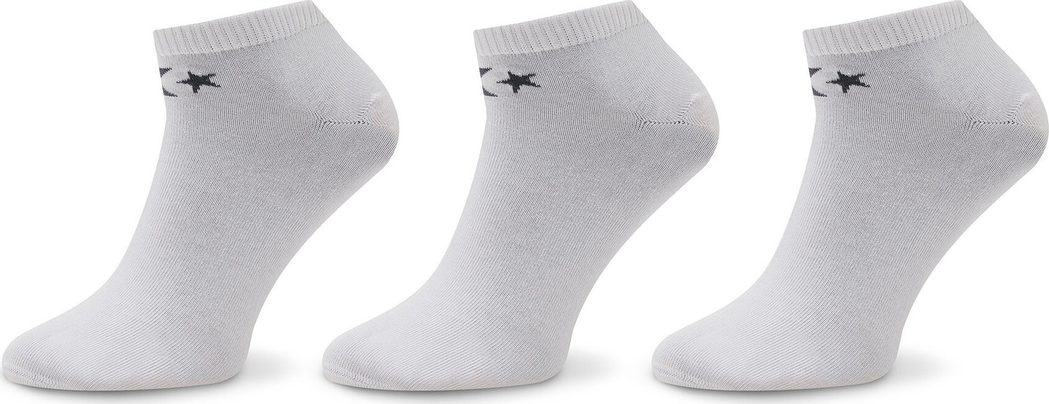 Sada 3 párů dámských nízkých ponožek Converse E747W-3020 Bílá