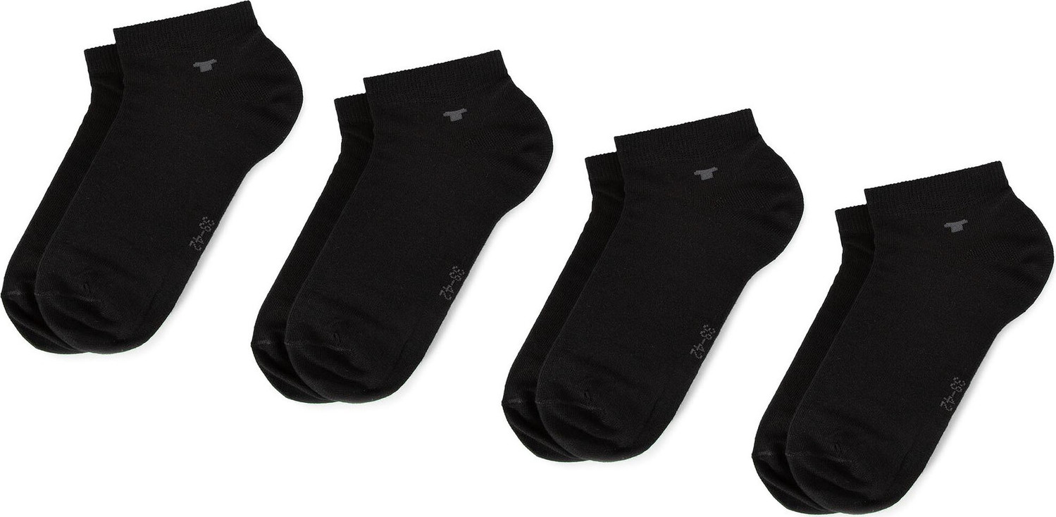 Sada 4 párů nízkých ponožek unisex Tom Tailor 9415 Black 610