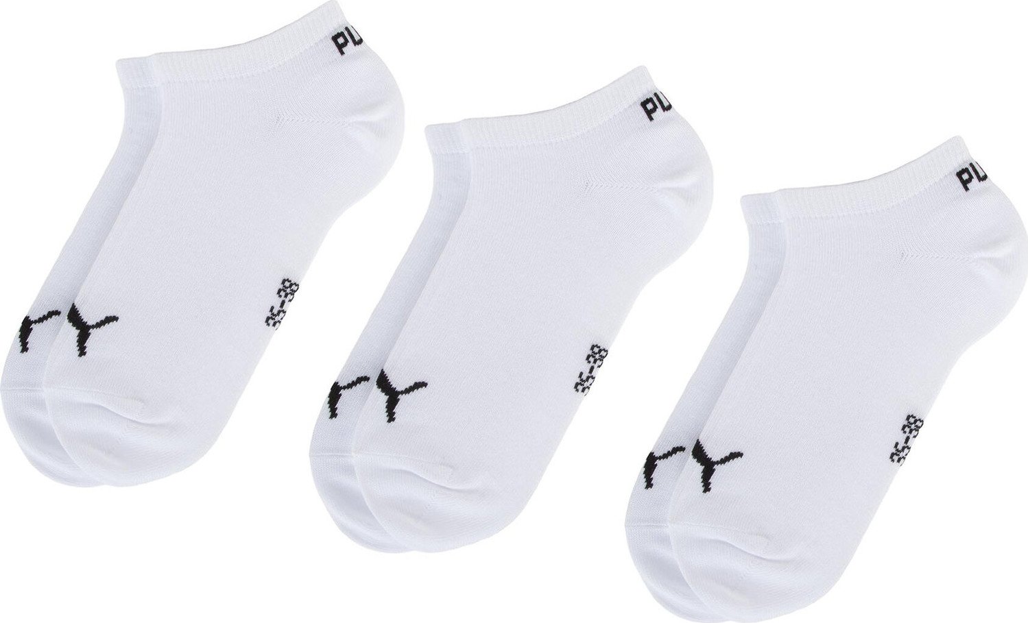 Sada 3 párů nízkých ponožek unisex Puma 261080001 White 300