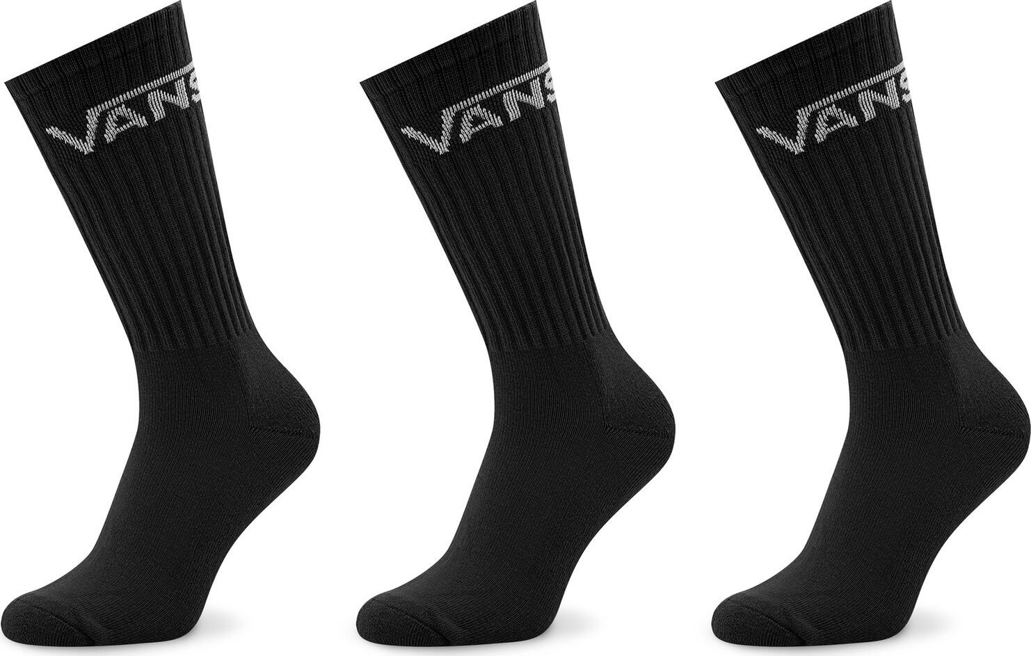 Sada 3 párů pánských vysokých ponožek Vans Classics Crew Yout VN000YBRBLK1 Black