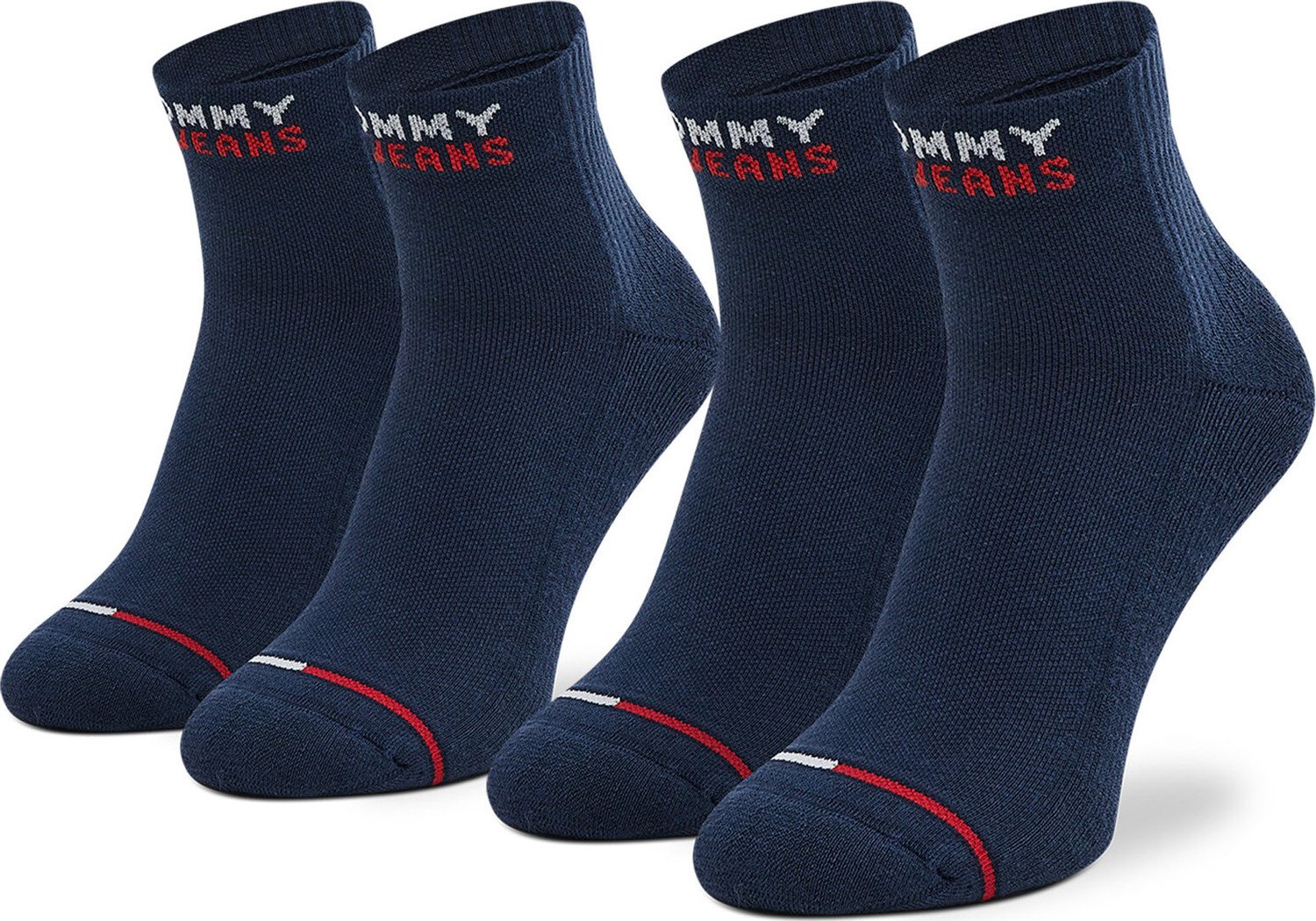 Sada 2 párů vysokých ponožek unisex Tommy Jeans 701218956 Navy 002