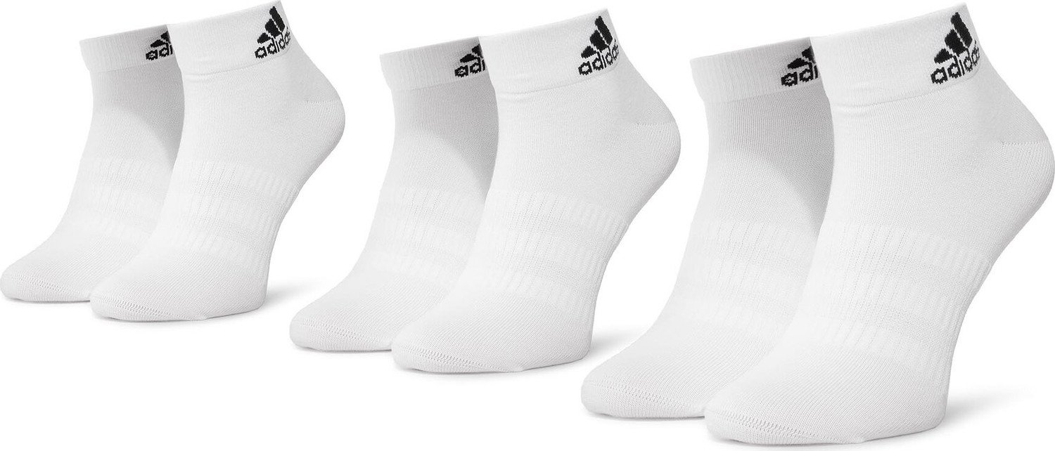 Sada 3 párů nízkých ponožek unisex adidas Light Ank 3PP DZ9435 White/White/White