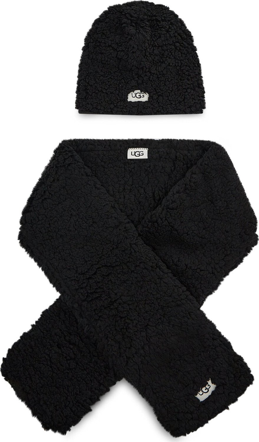 Sada čepice a šál Ugg K Sherpa Beanie And Scarf Set 20985 Blk