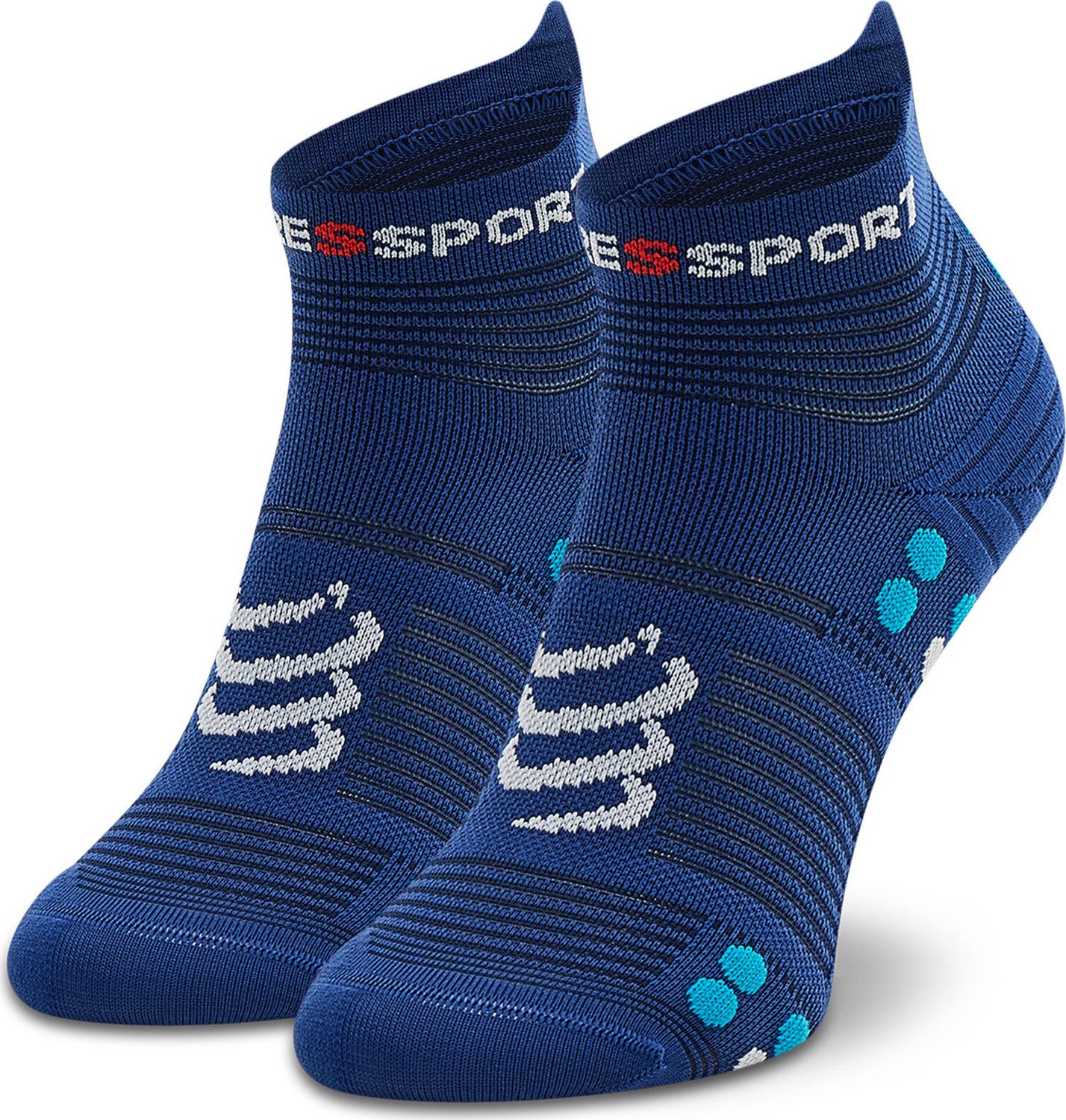 Klasické ponožky Unisex Compressport Pro Racing Socks V4.0 Run Low XU00047B_533 Sodalite/Fluo Blue