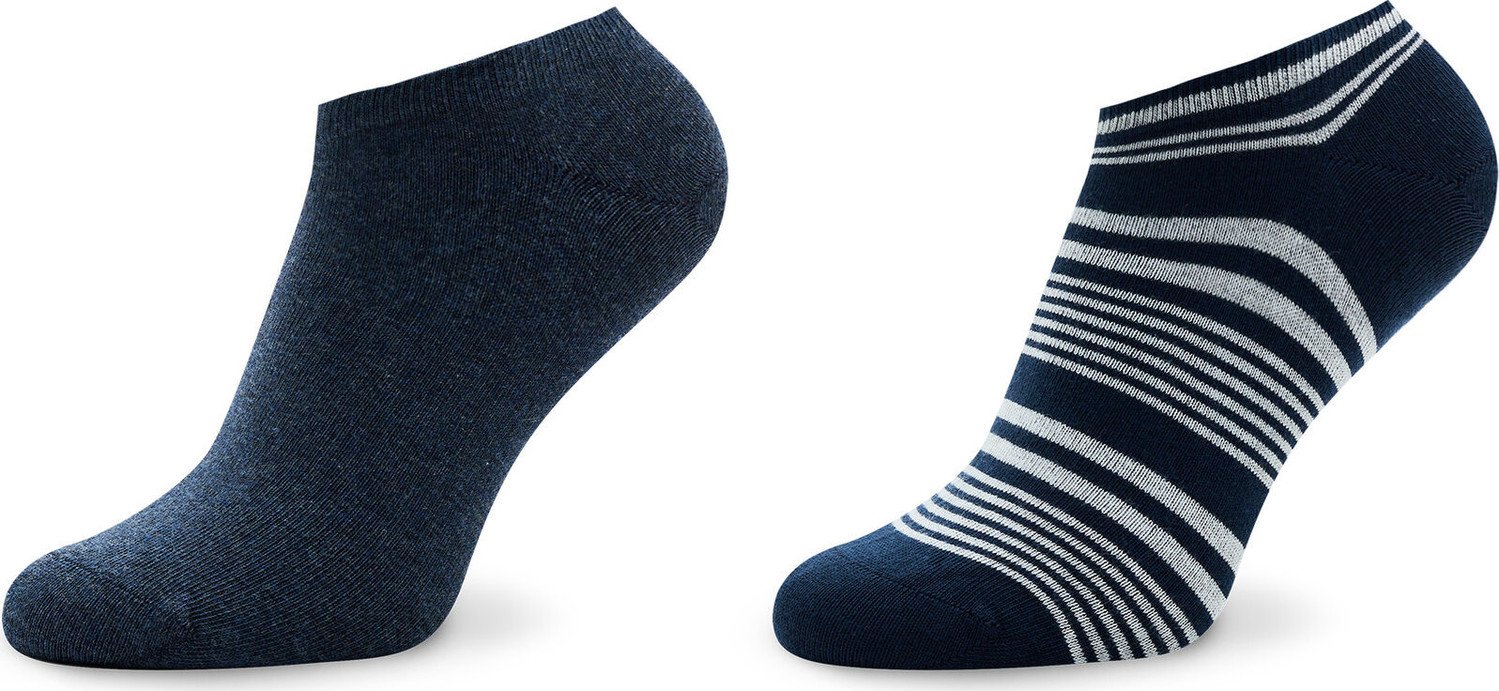 Sada 2 párů pánských nízkých ponožek Tommy Hilfiger 701222637 Navy 002