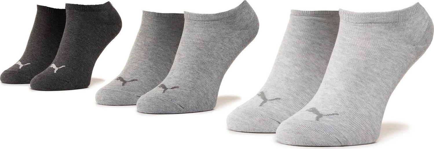 Sada 3 párů nízkých ponožek unisex Puma 906807 Anthraci/Mel Grey/Mel Grey 14