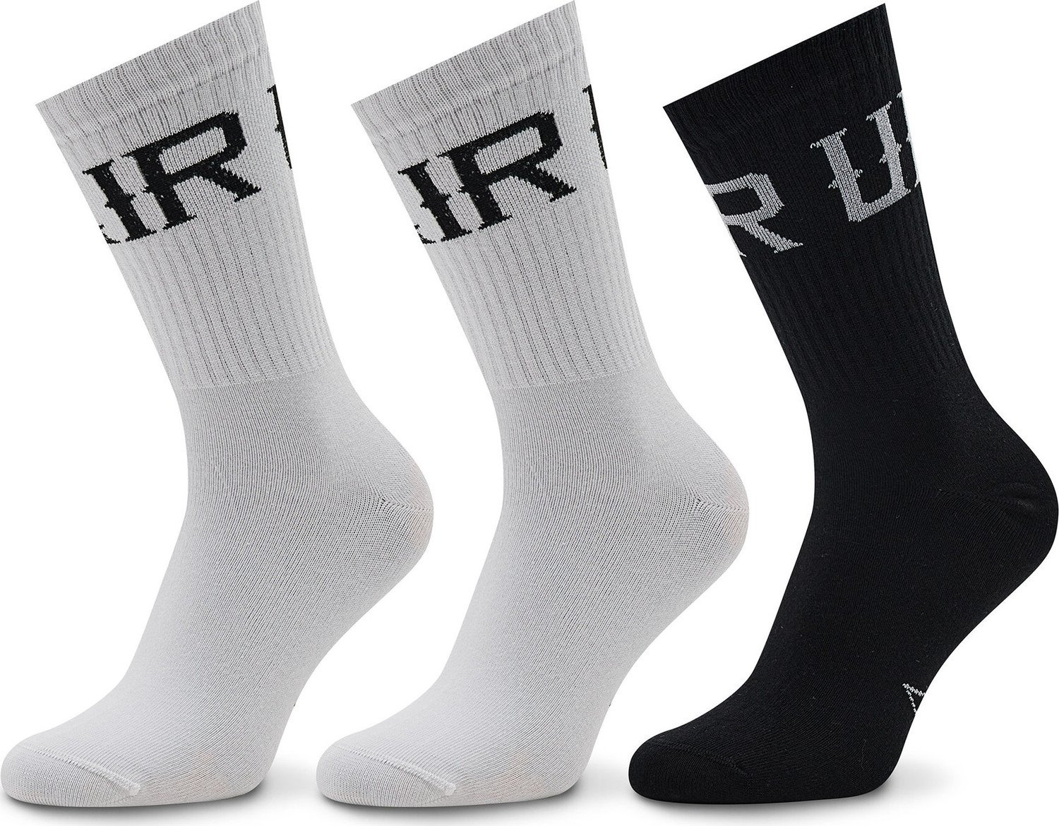 Sada 3 párů vysokých ponožek unisex Unfair Athletics Basic UNFR22-076 Black/White