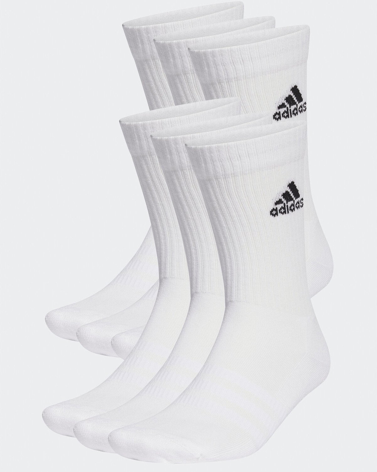 Klasické ponožky Unisex adidas Cushioned Sportswear Crew Socks 6 Pairs HT3453 white/black