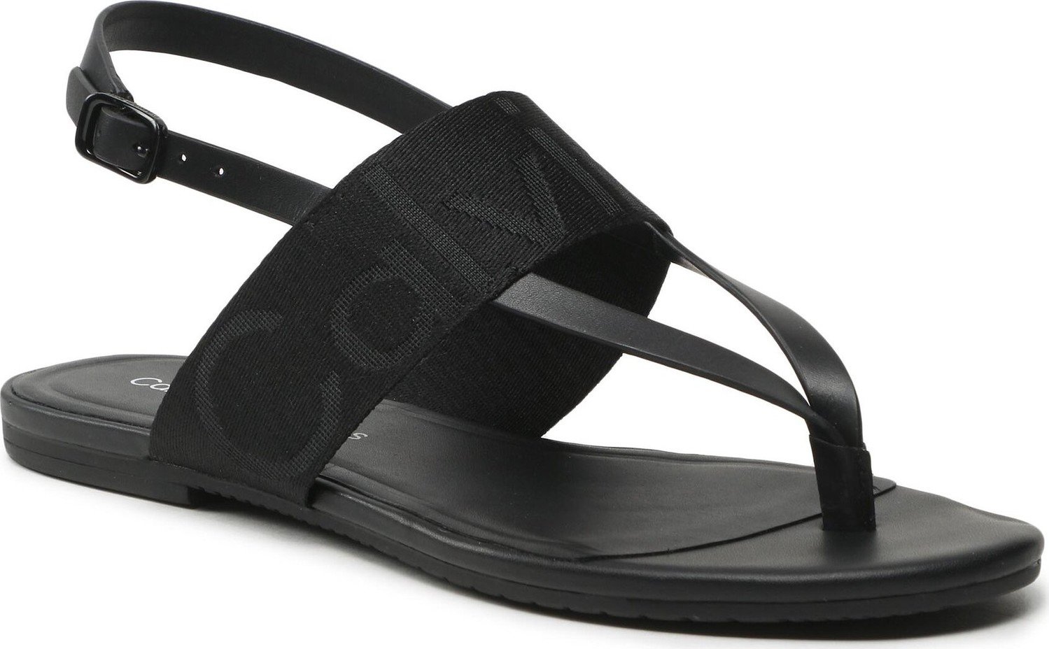 Sandály Calvin Klein Jeans Flat Sandal Toepost Webbing YW0YW00956 Black BDS