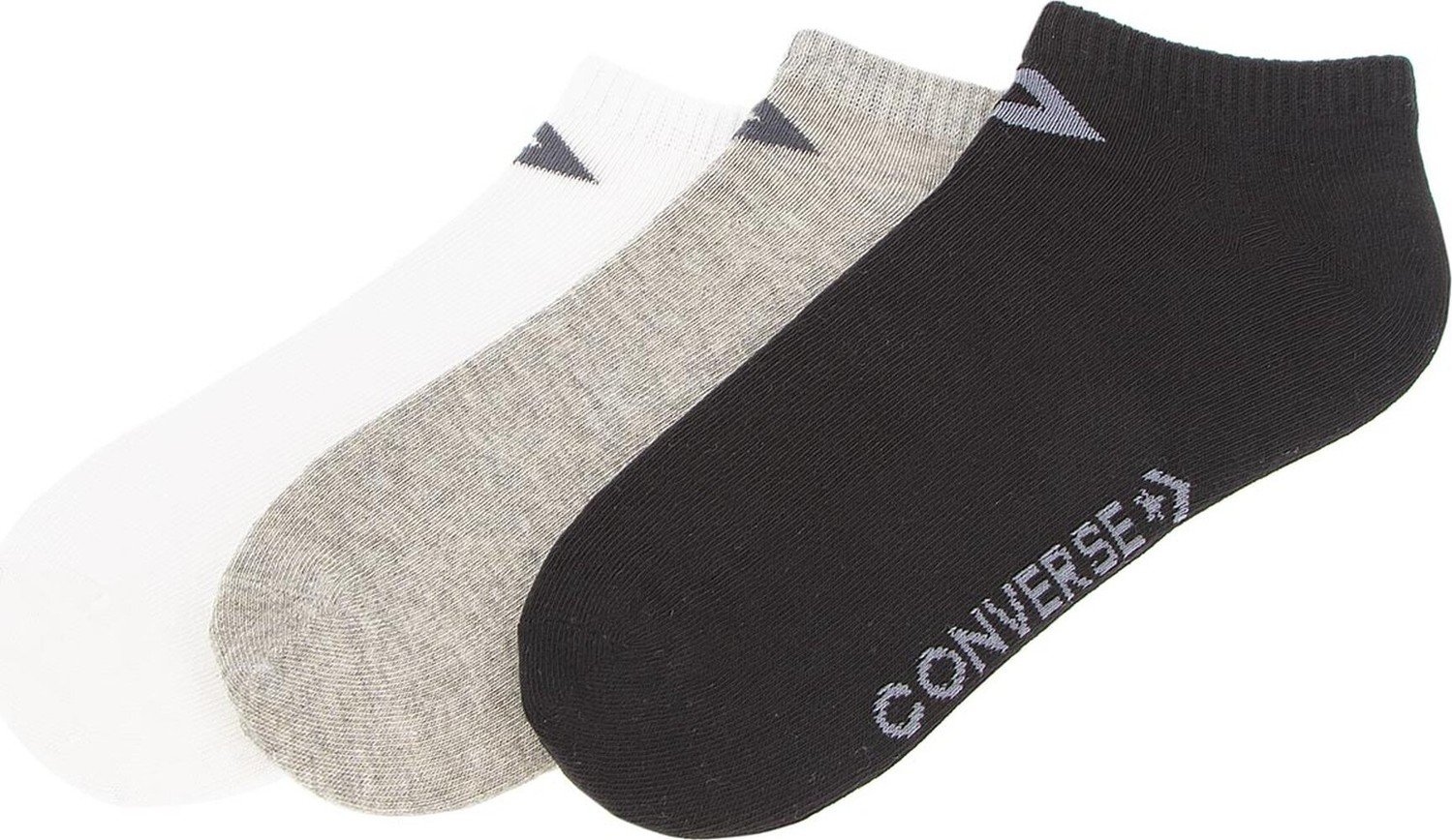 Sada 3 párů nízkých ponožek unisex Converse E751A-3012 Bílá