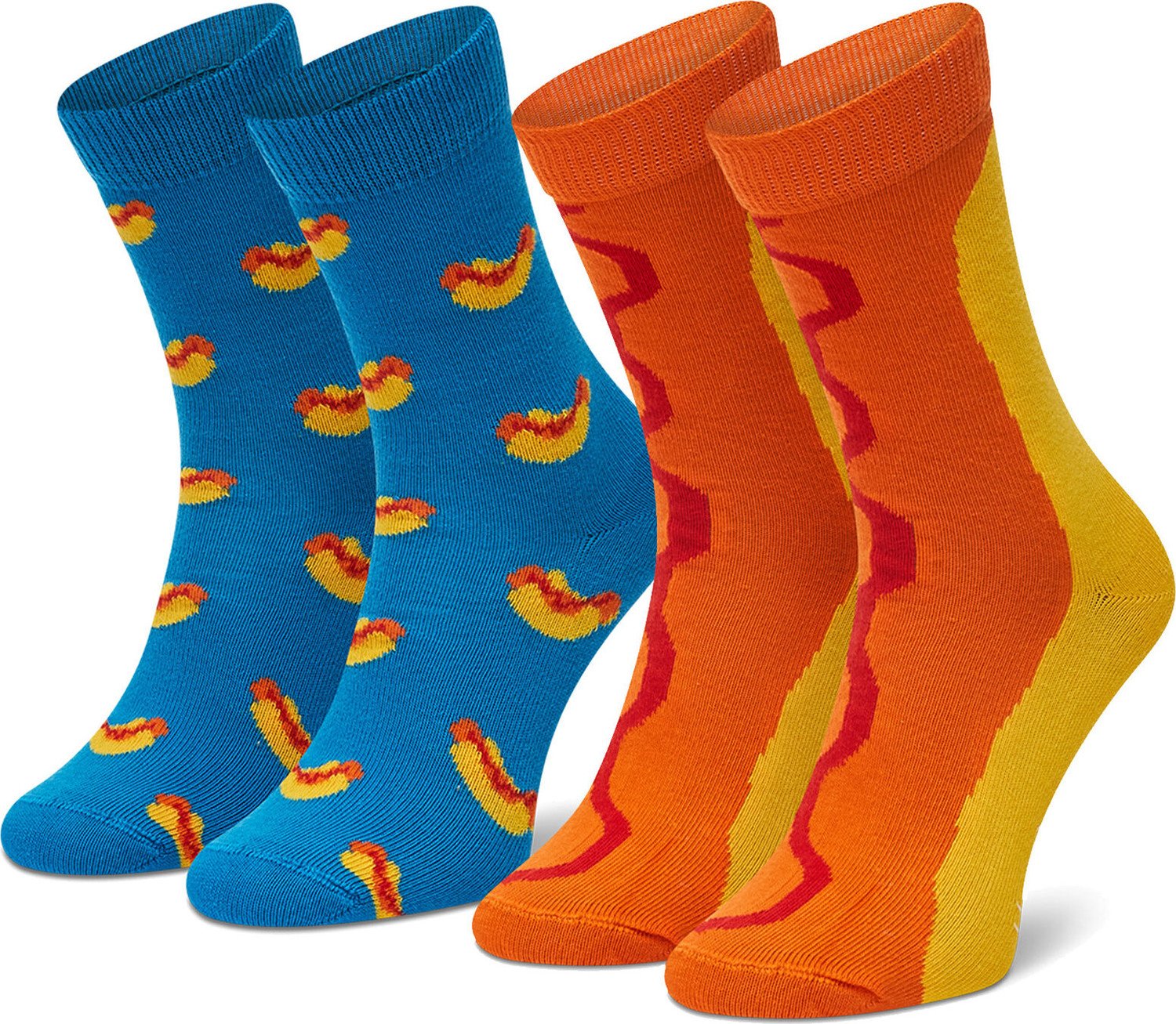 Sada 2 párů vysokých ponožek unisex Happy Socks KHDO02-6700 Modrá