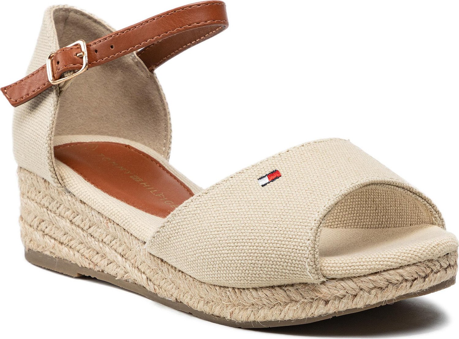 Espadrilky Tommy Hilfiger Rope Wedge Sandal T3A7-32185-0048 M Beige 500