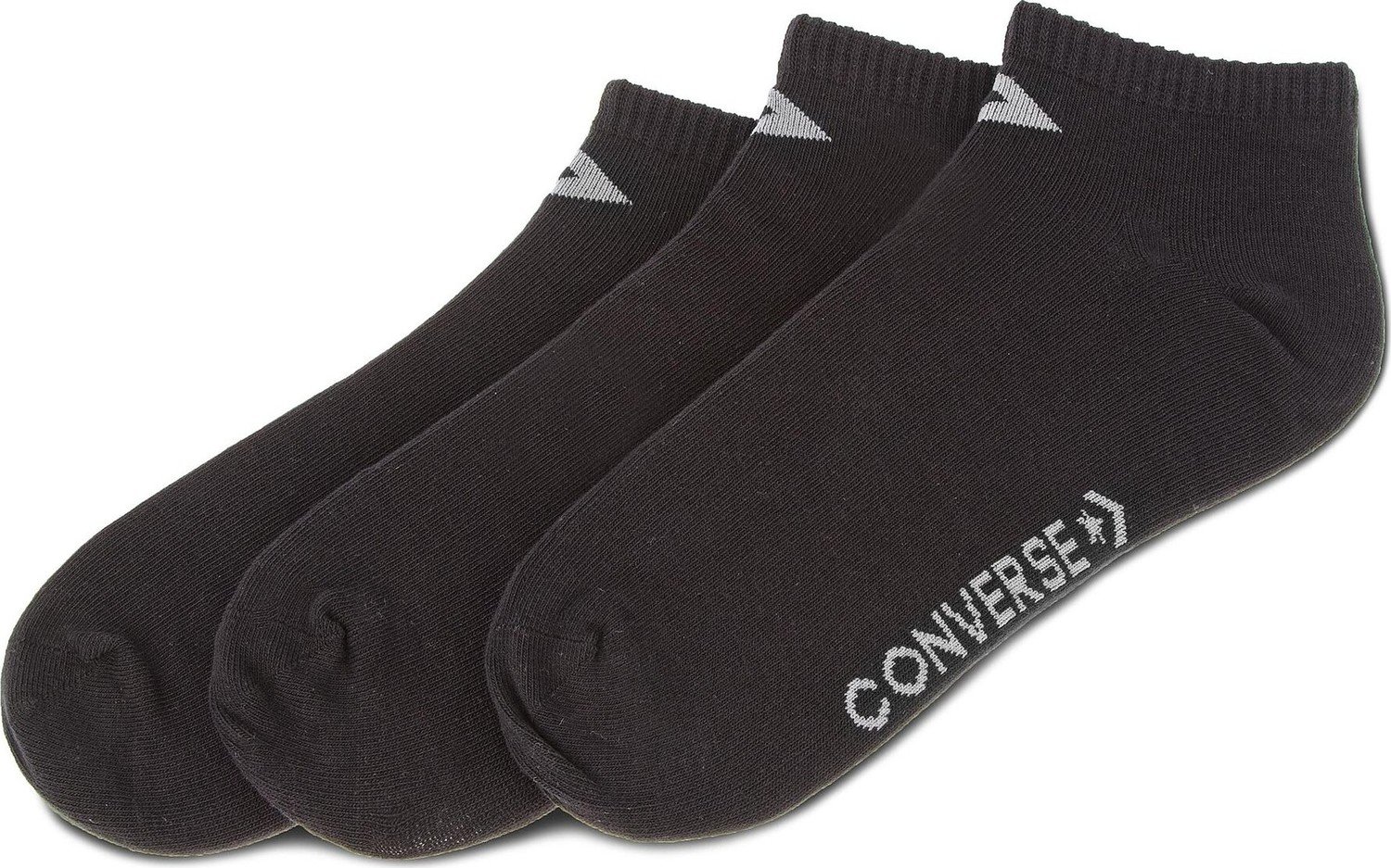 Sada 3 párů nízkých ponožek unisex Converse E747B-3020 Černá