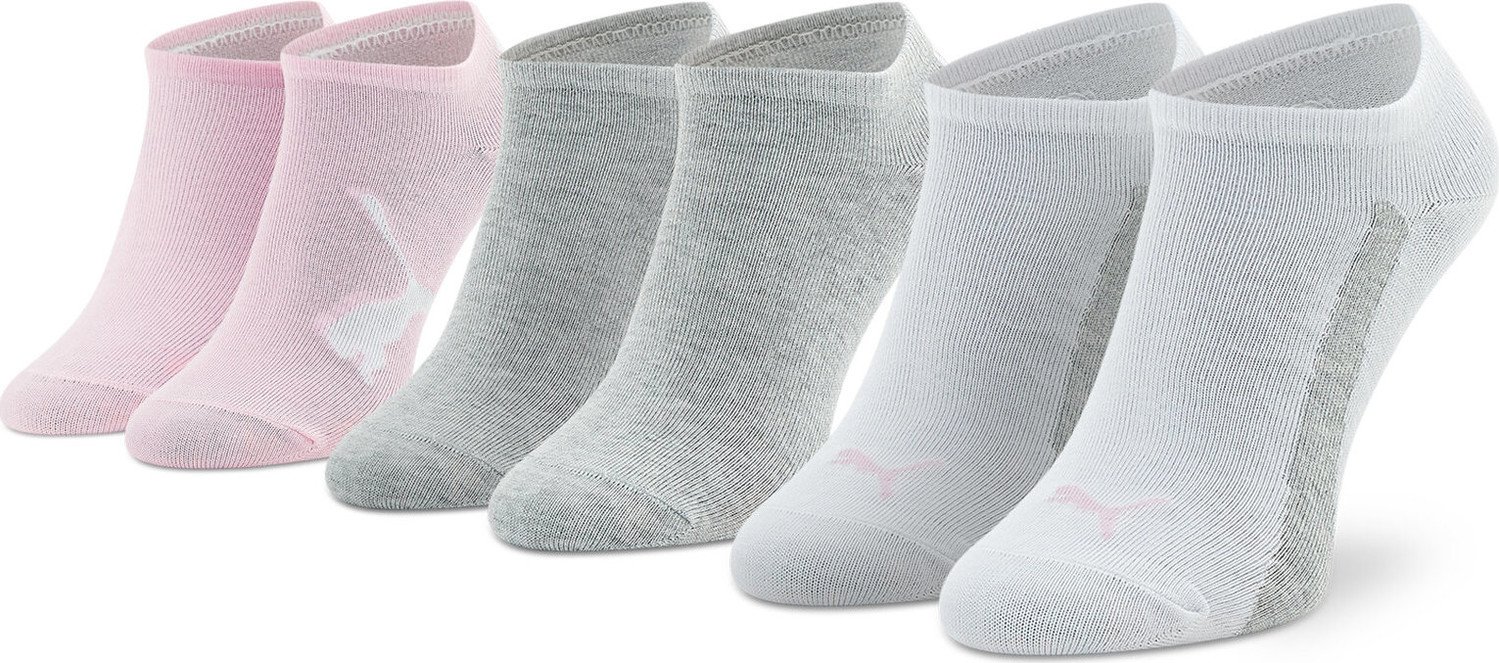 Sada 3 párů nízkých ponožek unisex Puma 907960 04 Pink/Grey